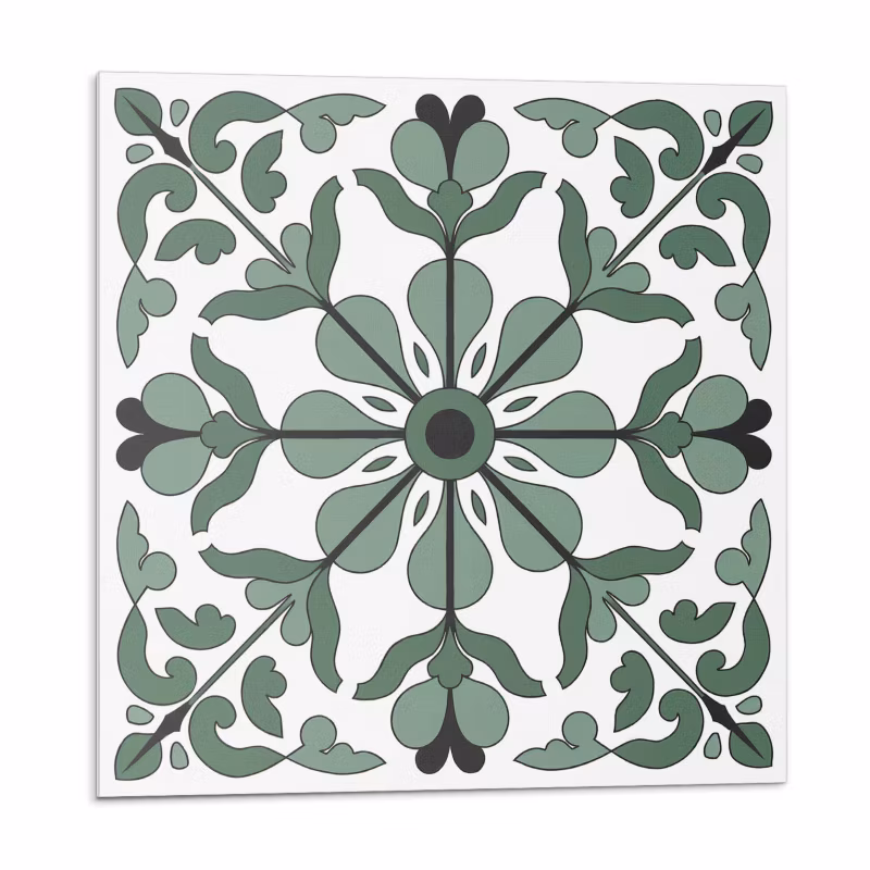 Kafelki samoprzylepne Wallfluent 20×20 cm Symetryczny motyw roślinny w eleganckim wydaniu 20 szt.