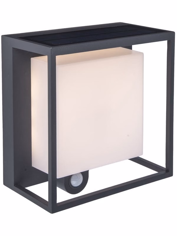 Kinkiet solarny z czujnikiem Lutec Curtis antracytowo-biały LED 3W 3000K 300lm IP54 wym: 19 x 9,5 x 16,5 cm aluminium – 1 szt.