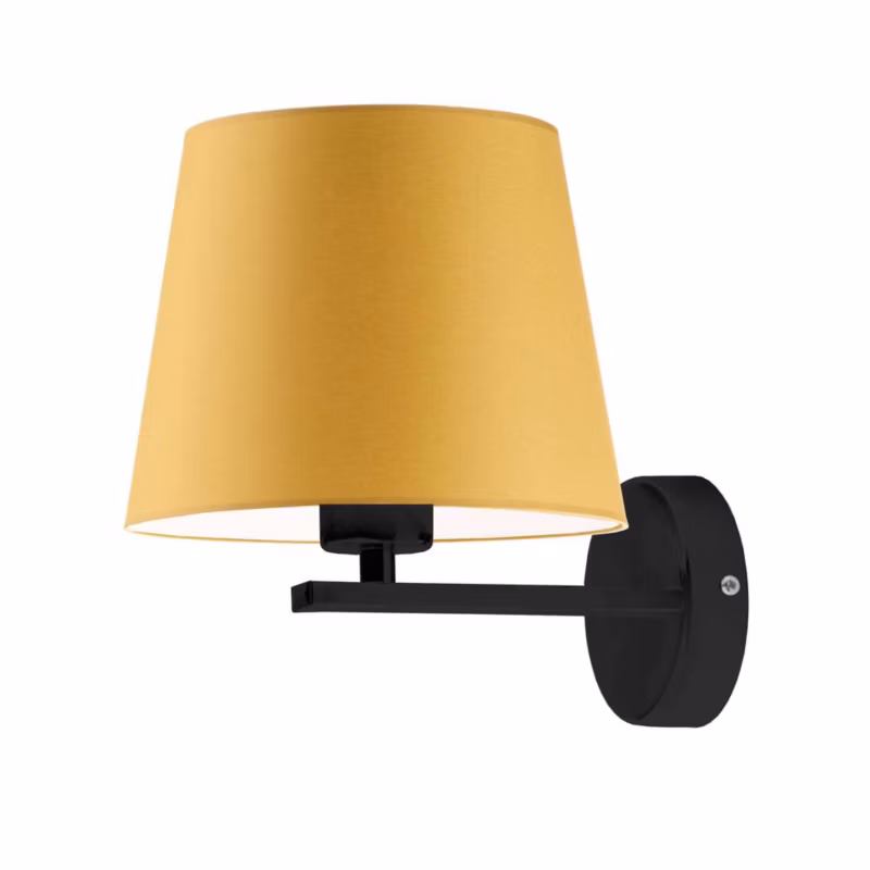 Kinkiet Volta Light Factory Simple Czarny/Musztardowy Abażur 1xE27 1szt. 5903628520484