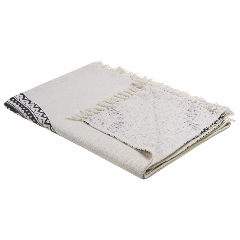 Koc Berhampore Bawełna 130 x 180 cm Beżowy 1 szt.