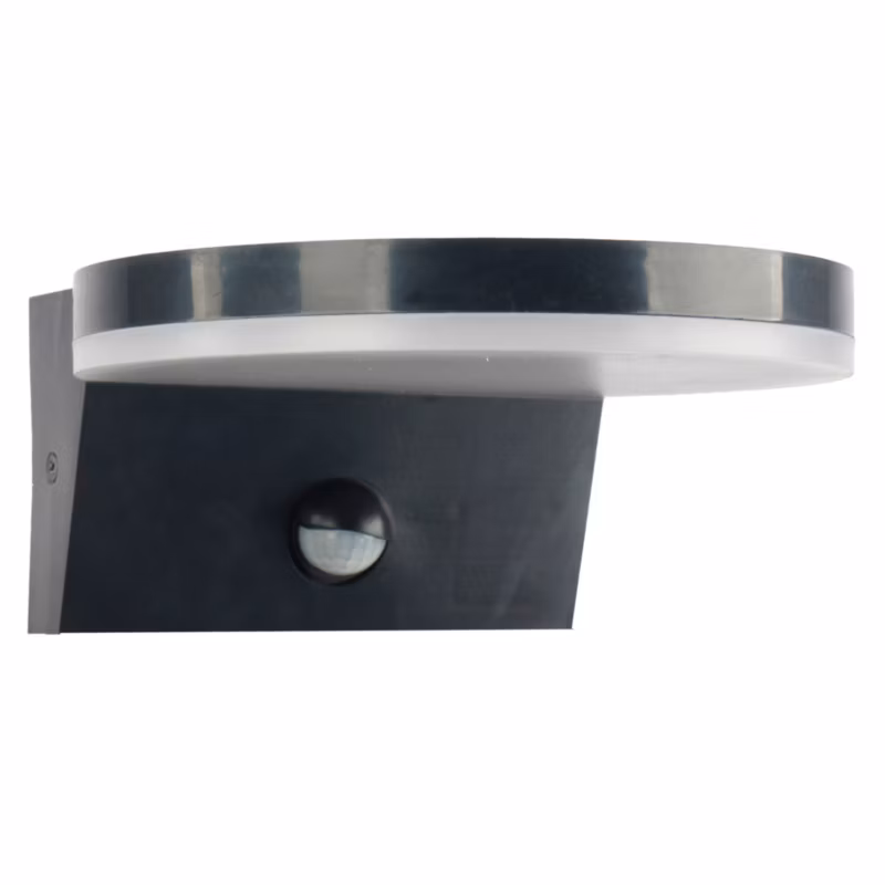 Kinkiet zewnętrzny z czujnikiem Polux Tesa czarno-mleczny biały LED 10W 4000K 1100lm IP54 wym: 8,3 x 18 x 18,3 cm – 1 szt.