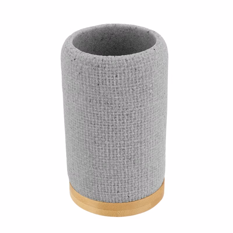 Kubek łazienkowy Solena TENDANCE szary z bambusem 290 ml 1 szt.