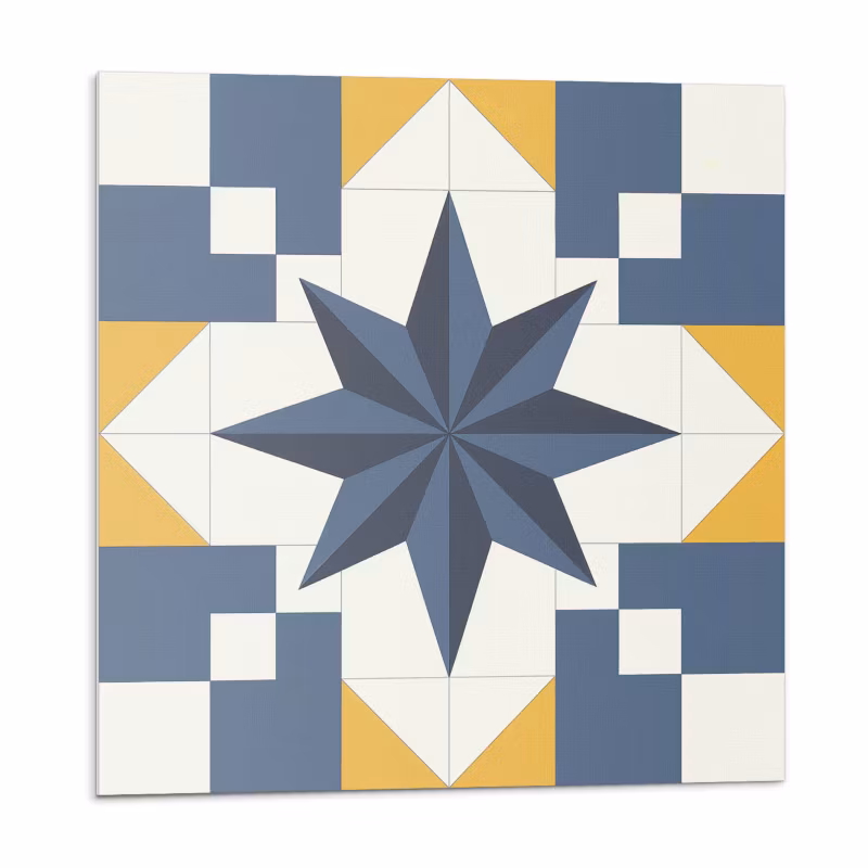 Kafelki samoprzylepne Wallfluent 30×30 cm Stylowy motyw gwiazdy w geometrii 9 szt.