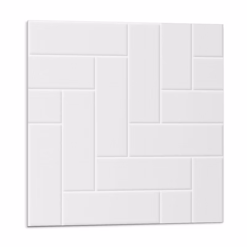 Kafelki samoprzylepne Wallfluent 50×50 cm Geometryczna jodełka w ceglanej tonacji 4 szt.