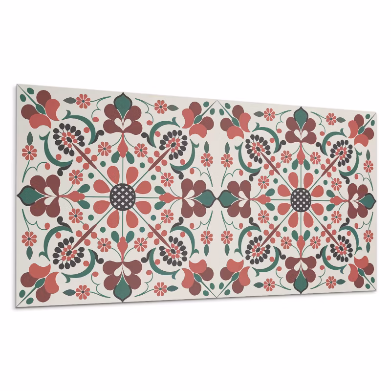 Kafelki samoprzylepne Wallfluent 60×30 cm Symetryczny motyw kwiatów w delikatnym wzorze 6 szt.