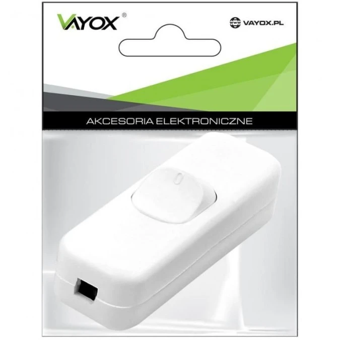 PRZEŁĄCZNIK PRZELOTOWY BIAŁY, 3A/250V Vayox Pak.