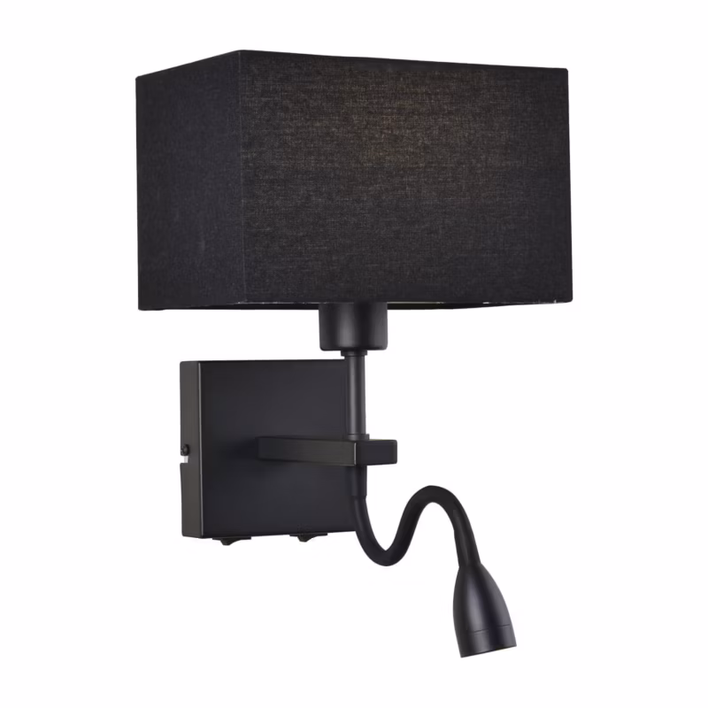 Kinkiet ścienny Italux Norte czarny styl nowoczesny 2 x E27 x IP20 wym: 29 x 19 cm – 1 szt.
