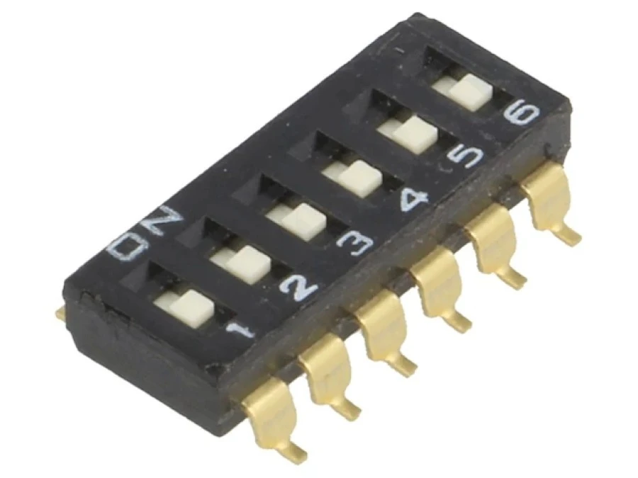 Przełącznik DIP‑SWITCH Ilość sekcji 6 ON‑OFF 0,025A/24VDC A6S‑6101‑H