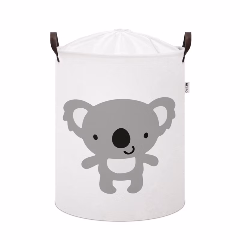 Kosz na zabawki SIPO, rozmiar XL, bawełniany, zamykany na ściągacz, z uchwytami, koala, 1 szt.