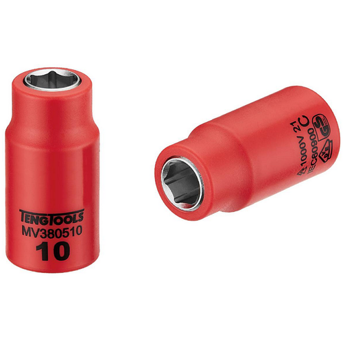 Nasadka izolowana TengTools M380506/M380520 – chwyt 3/8″, 1000V, 6-kątna, rozmiar 10mm
