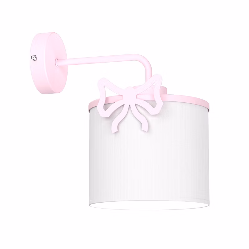 Kinkiet ścienny Luminex Sweet różowo-biały z kokardą 1 x E27 x 15W IP20 wym: 25 x 18 x 25 cm – 1 szt.