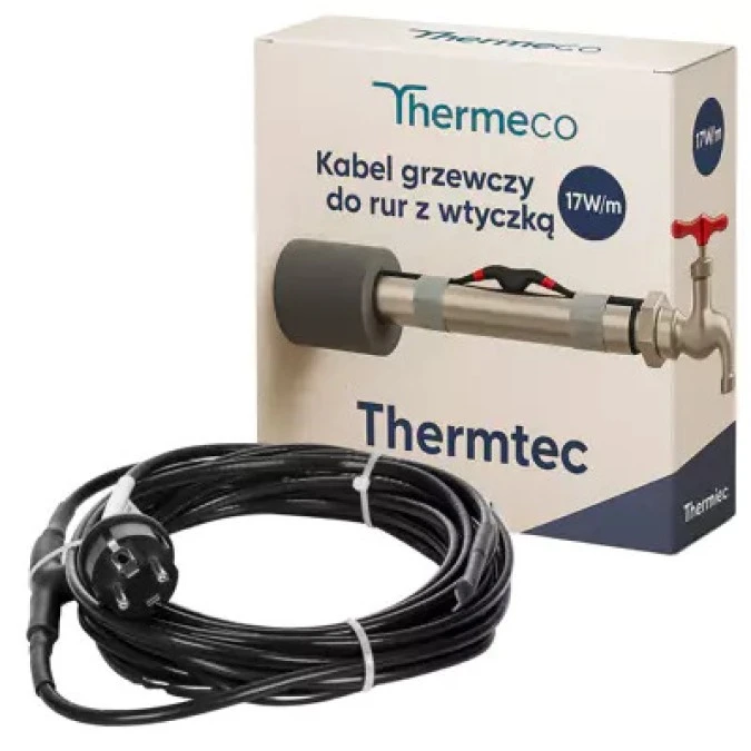 Przewód grzejny do rur z wtycz 6m THERMTEC 17W/M
