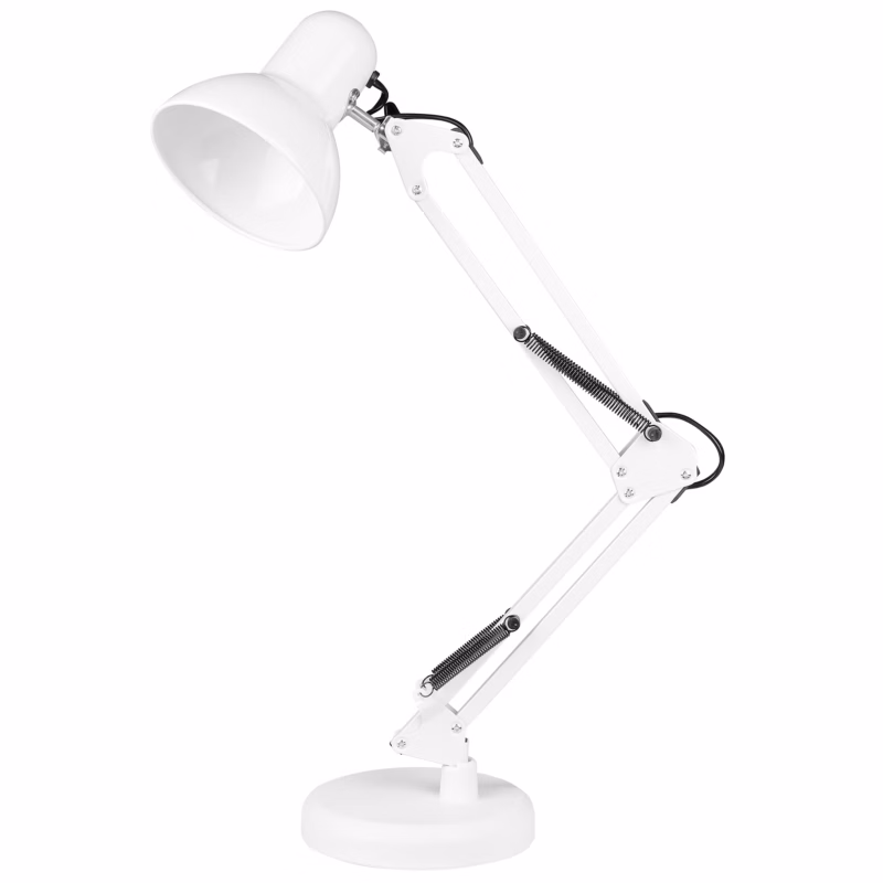 Lampa biurkowa kreślarska MasterLED Lena E27 z uchwytem i podstawą biała 1 szt.