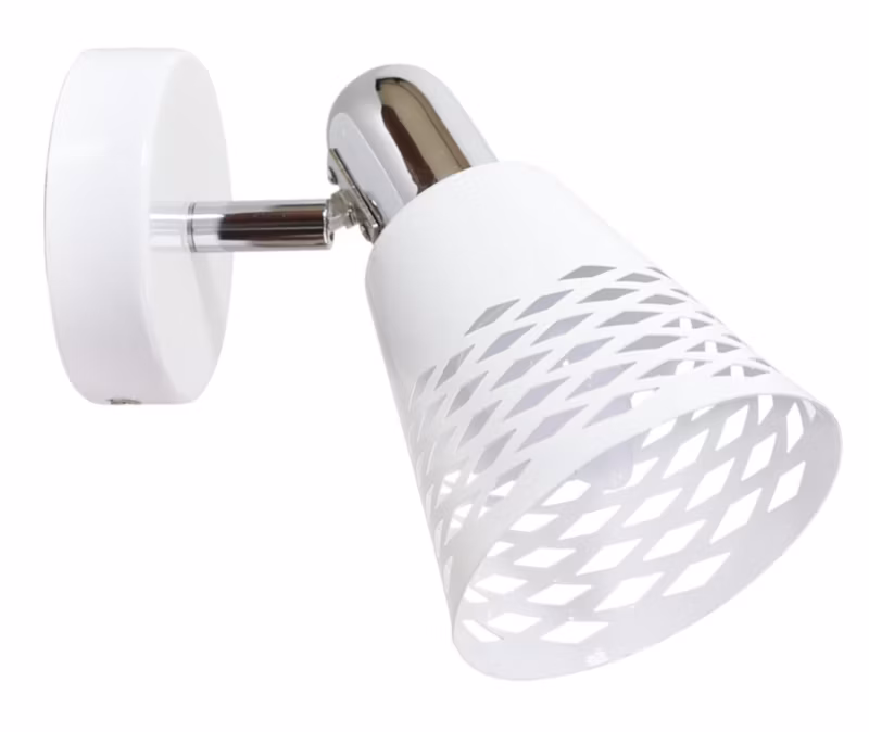 Kinkiet ścienny Candellux Discovery biały chromowany 1 x E14 x 40W IP20 wym: 16 x 10 x 20 cm – 1 szt.