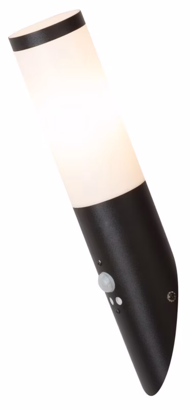 Kinkiet zewnętrzny z czujnikiem Rabalux Black Torch czarny matowy-biały 1 x E27 x IP44 wym: 36,5 x 7,3 x 18 cm – 1 szt.