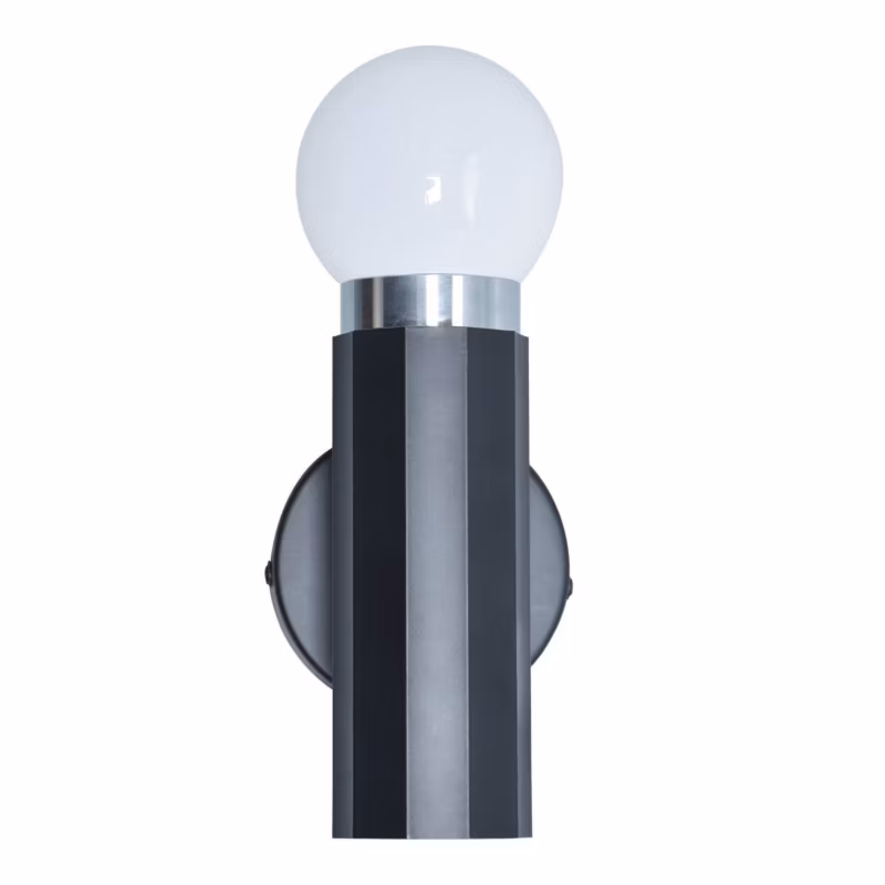 Kinkiet Italux MACERA nowoczesny czarny piaskowany 1xE27x40W wym:16x10x9cm IP20 -1 szt.