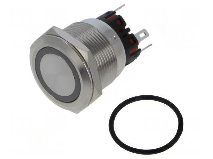 Przełącznik wandaloodporny Poz: 2 SPDT 5A/250VAC IP65 ON‑(ON) MP22SMRINRG024S5