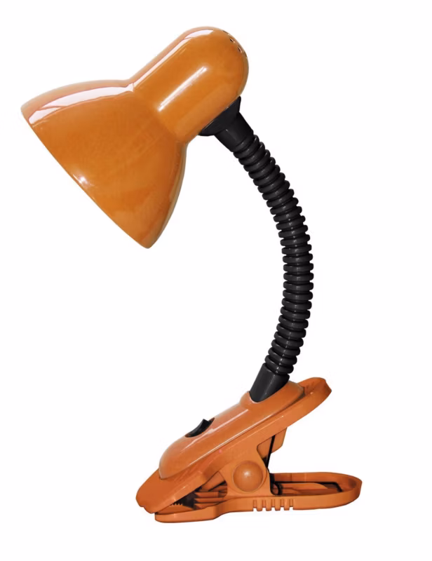 Lampa biurkowa Rabalux Dennis pomarańczowa z klipsem 1 x E27 x 40W IP20 wym: 34 x 16 x 16 cm metal – 1 szt.