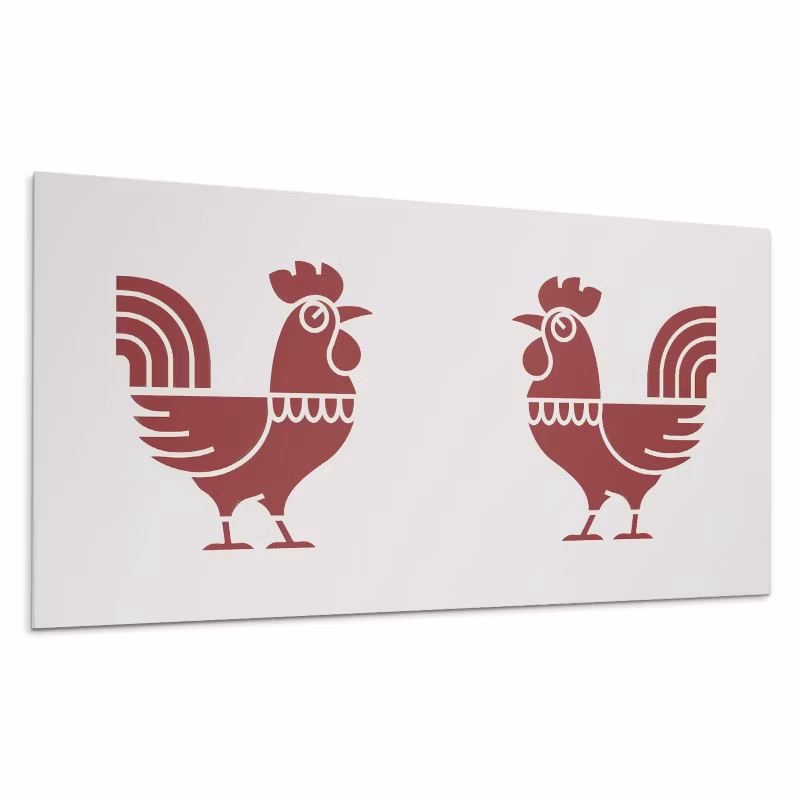Kafelki samoprzylepne Wallfluent 60×30 cm Graficzny motyw stylizowanego koguta 6 szt.