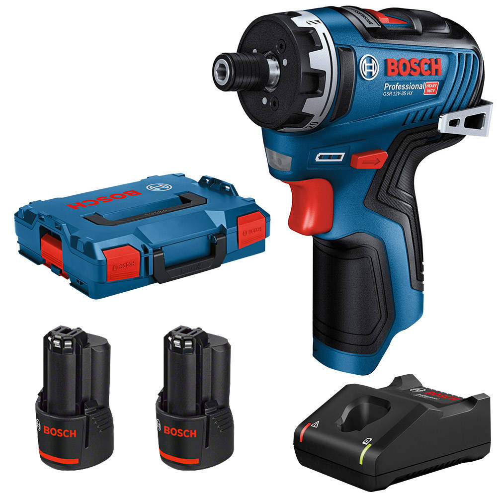 Wiertarko wkrętarka Bosch GSR 12V-35 HX + 2×3.0Ah + ładowarka + walizka