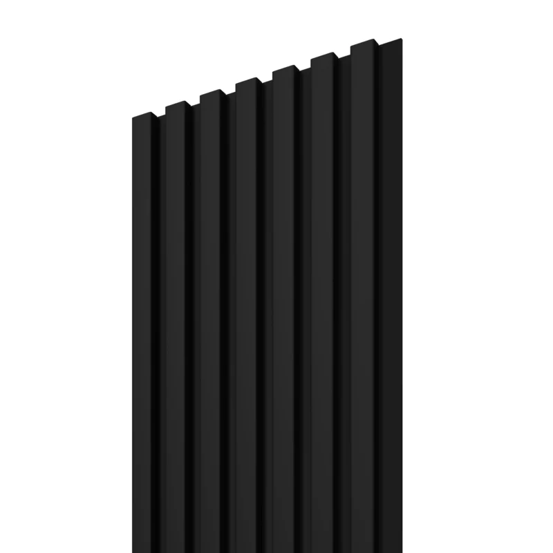 Lamele ścienne czarne na czarnej płycie Stegu SOLID LINE 7S, 265×30 cm panel dekoracyjny 1 szt.