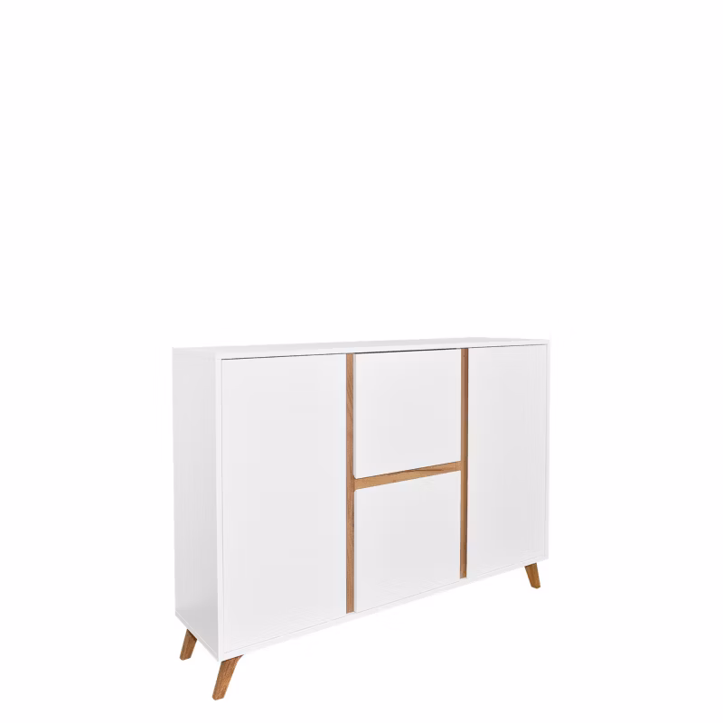 Komoda MIRJAN 24 Trend 03 biały + dąb craft złoty 1 szt.