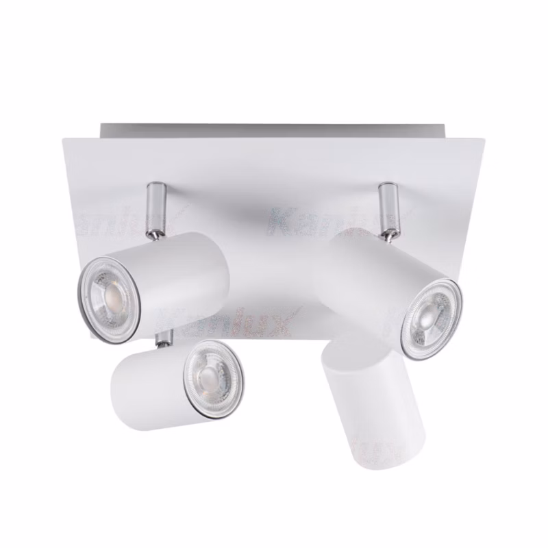 Kinkiet ścienny Kanlux Evalo biały chromowany 4 x GU10 x 10W IP20 wym: 12 x 26,5 x 26,5 cm – 1 szt.