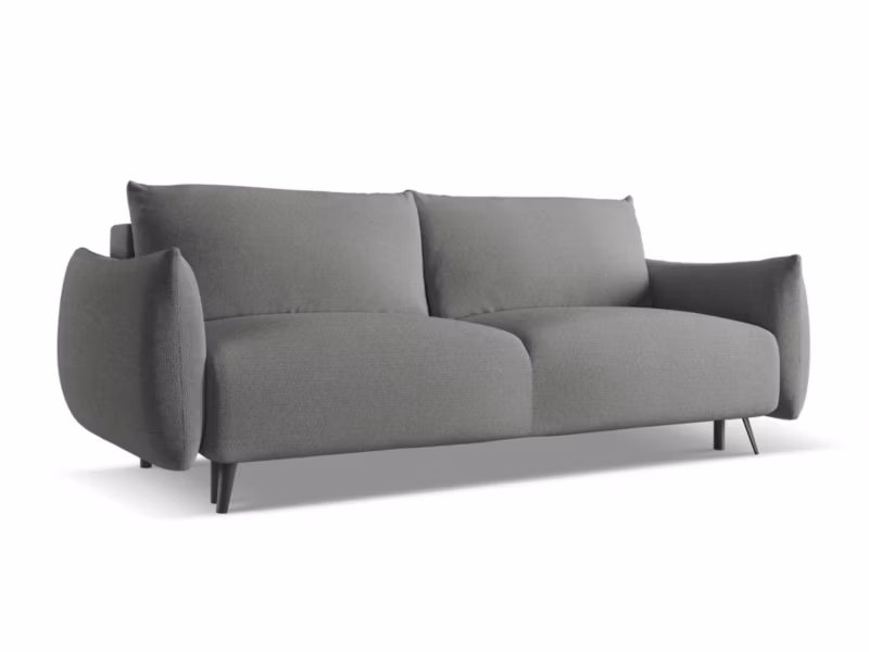 Kanapa 3-osobowa z funkcją spania LaMiaSofa GENOVA z tkaniny szenilowej 230×105 cm słoniowy 1 szt.