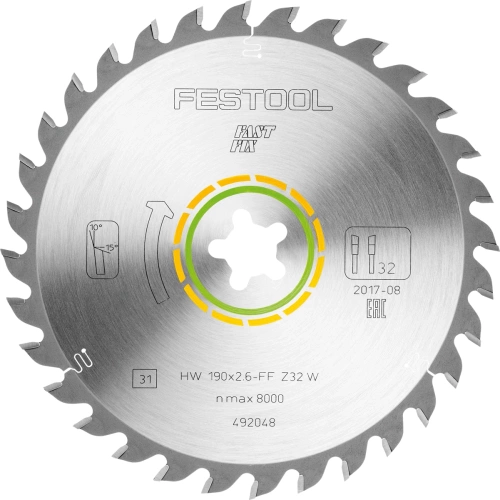 Tarcza pilarska HW 190X2,6 FF TF58 Festool 492051